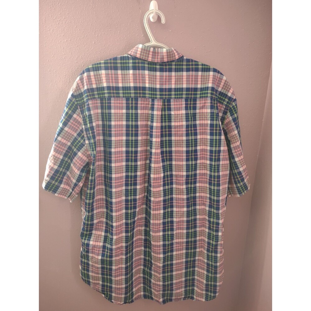 Peter Millar Shirt Mens XL Short Sleeve Button Adult Casual Golf Plaid Pocket - Picture 6 of 8